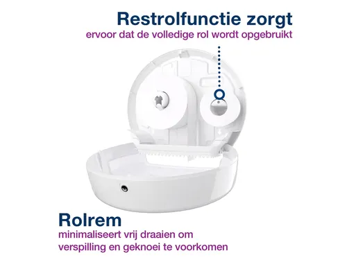 Tork 554000 T1 Jumbo Toiletpapier Dispenser Elevation Wit