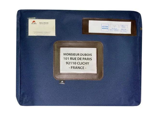 POCSOU professionele posttas blauw nylon 42 x 32 cm met extra vak