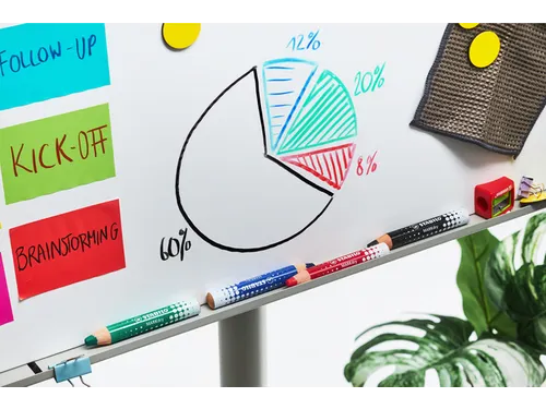 Whiteboardpotlood STABILO MARKdry incl 2 slijpers zwart classpack 30st