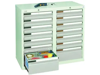 ladekast HxBxD 900x1000x500mm 14laden vergrendeling RAL7035 - 2