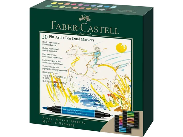 Tekenstift Faber-Castell Pitt Artist Pen duo marker etui a 20 stuks