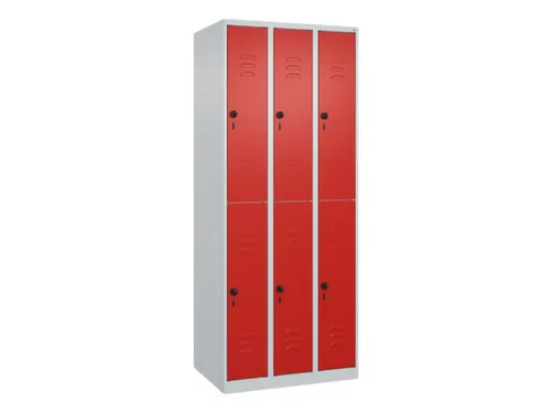 dubbeldekse locker,HxBxD 1850x750x500mm,3x2vak.,vak B 250mm