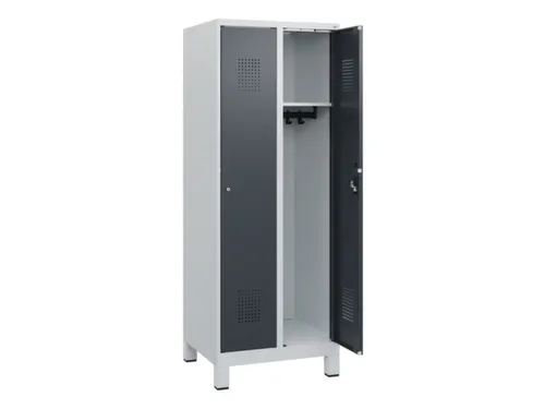 schoollocker,HxBxD 1630x600x500mm,2vak,vak B 300mm,cil.-slot,voeten