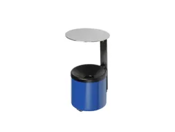Wandasbak 0.6 liter HxØ 220x90mm Ral5010 Blauw Overkapping Rvs