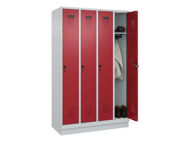 locker,HxBxD 1950x1200x500mm,4vak,vak B 300mm,draaigrendel,sokkel