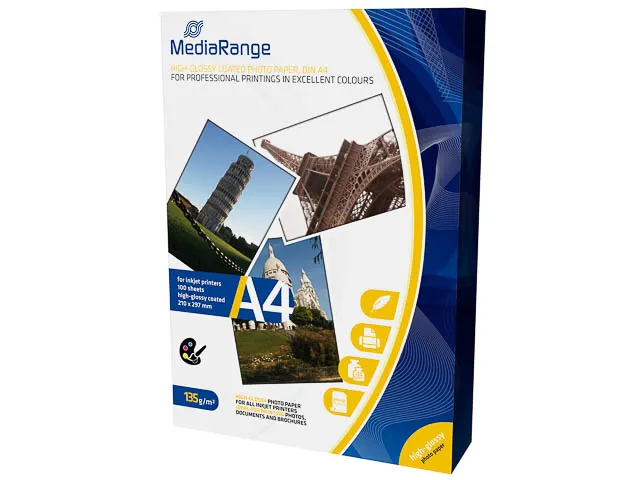 Mrink 107 MediaRange Fotopapier A4 135 Gram High Glossy 100 Vel