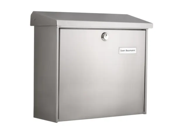 muurbrievenbus,staal,zilverkleurig,HxBxD 340x380x148mm,inworp boven
