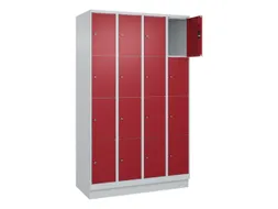 lockerkast,HxBxD 1950x1200x500mm,4x4vakken,vak B 300mm,cil.-slot