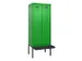 locker met bank,voor scheiding van kleding,HxBxD 2120x800x815mm,2vak