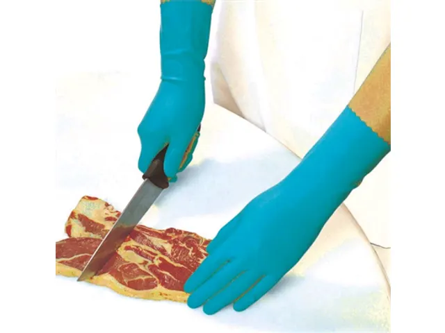 Rubberen Werkhandschoen Blauw 30cm Superior Silvers Maat L