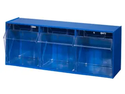 Assortimentsbak Hxbxd 240x600x200mm 3bakken Polystyreen Blauw