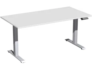 Elektrisch ihv bureau,HxBxD 630-1280x1600x800mm,blad lichtgrijs - 1