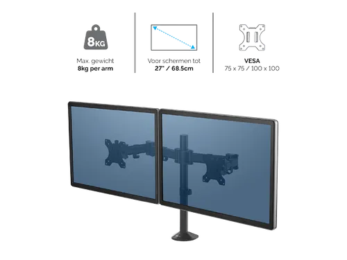 Monitorarm Fellowes Reflex Series dual arm