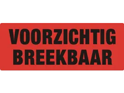 Etiket 50x130mm Oranje Voorzichtig Breekbaar Rol 500 Stuks