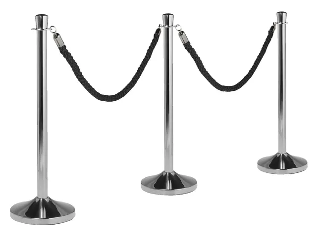 Corde Securit 150cm noire avec embouts chromés