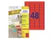 etiket Avery ILK 45,7x21,2mm 20 vel 48 etiketten per vel rood