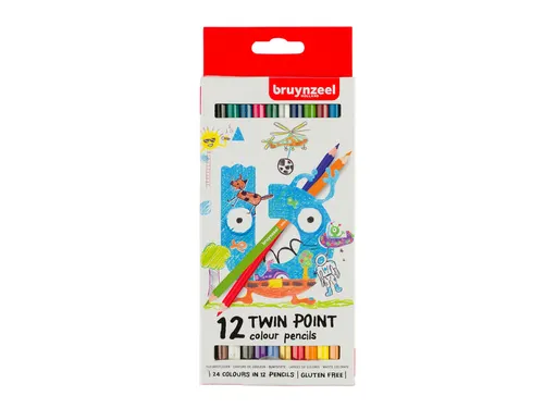 Kleurpotloden Bruynzeel Kids Twin Point assorti 12 stuks