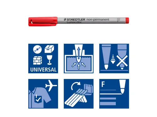 Viltstift Staedtler OHP Lumocolor 316 F Non Permanent Rood 0.6mm
