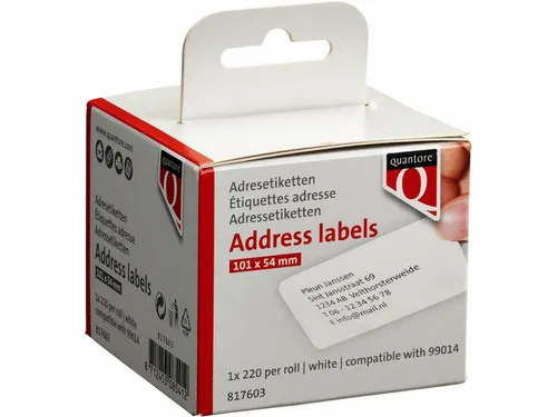 Labeletiket Quantore 99014 54x101mm adres wit