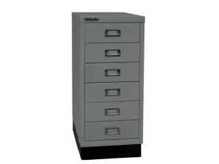 kantoor-ladekast HxBxD 670x279x380mm 6 laden romp zilverkleurig staal - 3