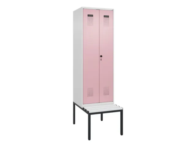 locker met bank,voor scheiding van kleding,HxBxD 2120x600x815mm,2vak