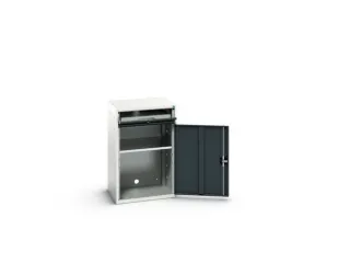 pc-kast 1000x650x550mm toetsenbordblad RAL7035 + RAL7016 - 2