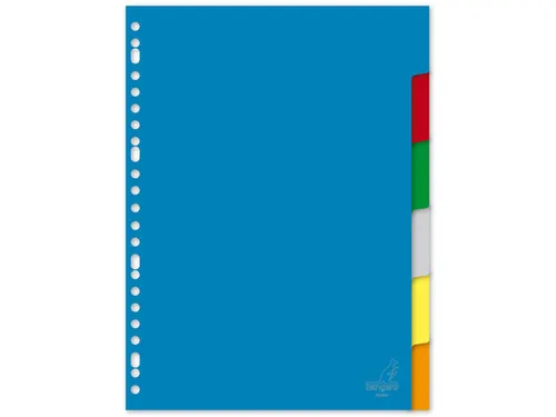 Tabblad Kangaro A4 blanco PP 120 micron assorti 23-gaats 6-delig