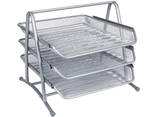 3 Brievenbakjes Mesh Metaal A4 Zilver - 1