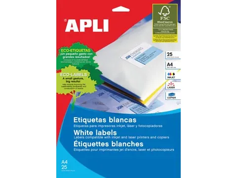 Apli Etiketten 210x297 Rechte Hoeken