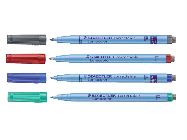 Viltstift Staedtler OHP Lumocolor 305 Non Perm. Correct F set à 4st