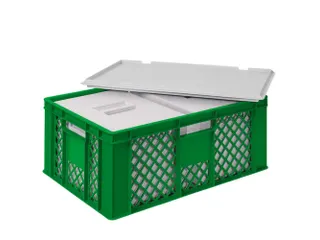 Euronorm-stapelbak,m. 2isoleerboxen,HxLxB 240x600x400mm,43/10,4l,HDPE - 1