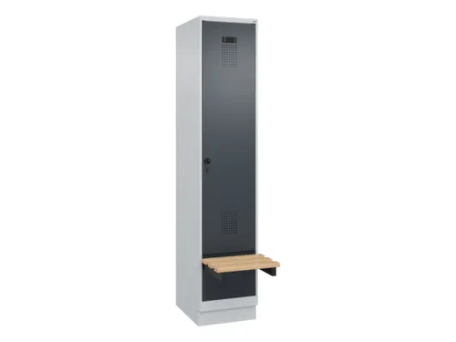locker met bank,HxBxD 1950x400x815mm,1vak,vak B 400mm,draaigrendel