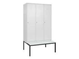 locker met bank,HxBxD 2120x1200x815mm,3vak,vak B 400mm,cil.-slot