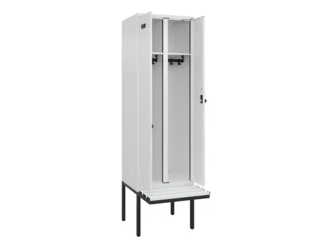 locker met bank,voor scheiding van kleding,HxBxD 2120x600x815mm,2vak