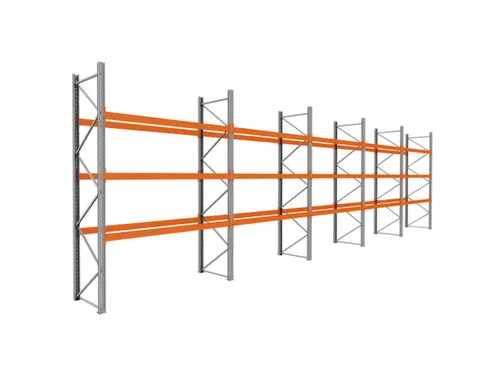 palletstelling,basis+4xaanbouw,HxBxD 3990x14100x1100mm,vakl. 3000kg