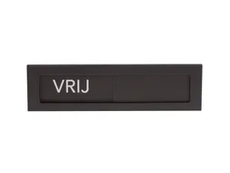 Premium Schuifbord Zwart Wit Vrij Bezet 150x40mm