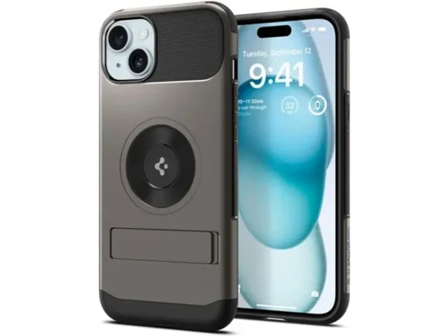 Spigen Slim Armor MagFit Apple iPhone 15 Hoesje MagSafe Gunmetal