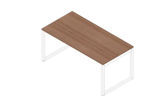 bureau,HxBxD 730x1600x800mm,blad canaletto-hout,sledeframe wit