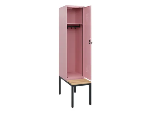 locker met bank,HxBxD 1950x400x815mm,1vak,vak B 400mm,draaigrendel
