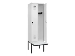 locker met bank,HxBxD 2120x600x815mm,2vak,vak B 300mm,draaigrendel