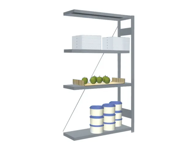 Rvs Inhaakstelling Aanbouw 1750x1010x335mm 4legborden Vaklast 200kg