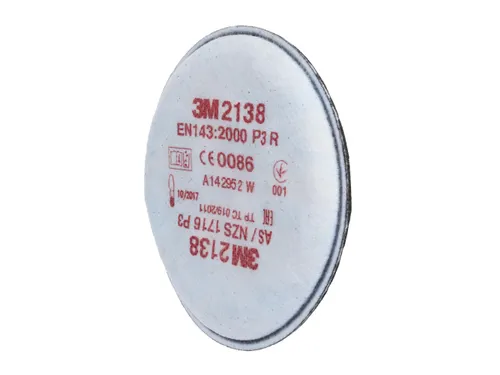 3M 2138 PR stoffilter, merkspecifieke bajonetaansluiting, per 10 paar