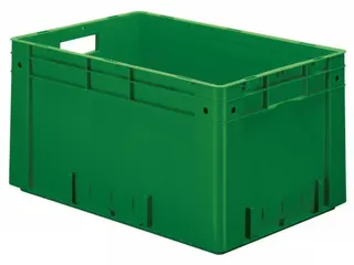 Euronorm Stapelkrat 320x600x400mm 60l Wanden/Bodem Gesloten Groen - 1