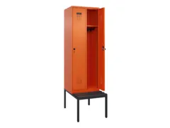 locker met bank,HxBxD 2120x600x815mm,2vak,vak B 300mm,draaigrendel