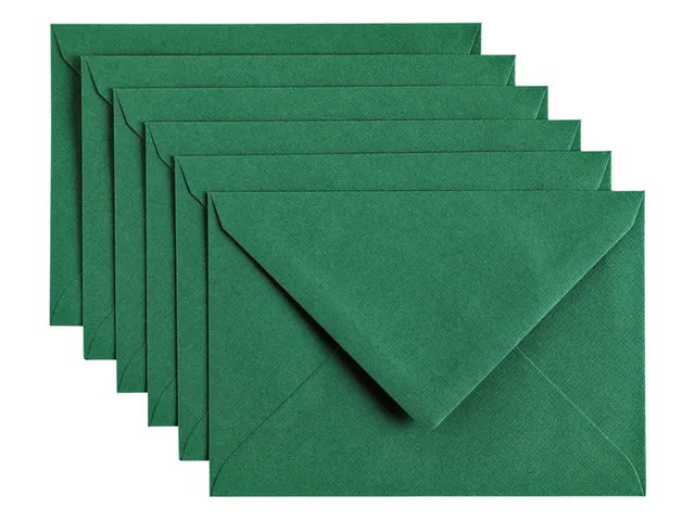Envelop Papicolor C6 114x162mm dennengroen pak à 6 stuks