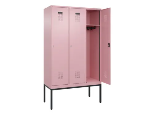 locker,HxBxD 2120x1200x500mm,3vak,vak B 400mm,cil.-slot,voetonderstel