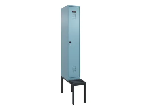 locker met bank,voor scheiding van kleding,HxBxD 2120x300x815mm,1vak