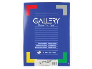 Gallery Witte Etiketten 66x33.9mm Ronde Hoeken - 1