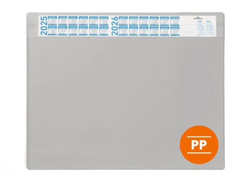 Durable Schrijfonderlegger 65x48cm kalender Grijs met PP afdekvel