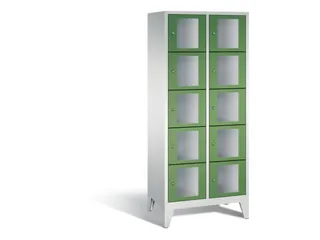 Lockerkast 1850x810x500mm 2x5 vakken Cilinderslot Poten, RAL6011 - 2